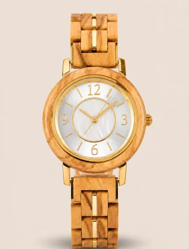Elira Ivory, reloj Woodenson de madera clara y esfera marfil